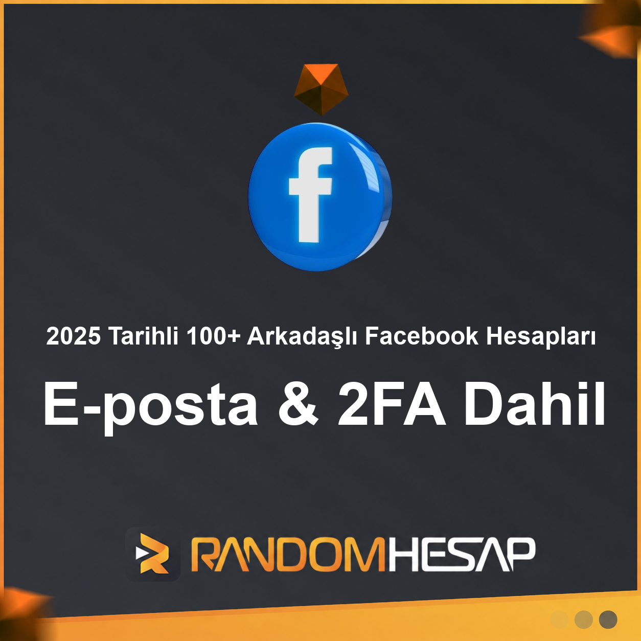 2025 Tarihli 100+ Arkadaşlı Facebook Hesapları | E-posta & 2FA Dahil